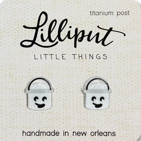 Lilliput Retro Treat Ghost Bucket Earrings image 0